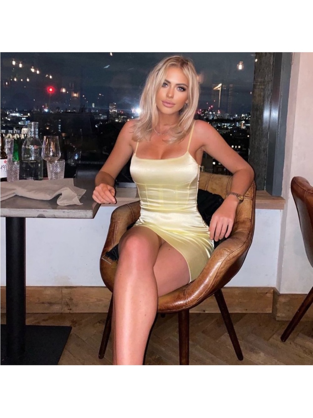 BLOGGER'S FAVE! Zara Yellow Satin Mini Dress Small NWT
